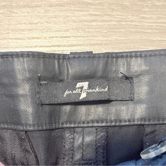 7 For All Mankind - Faux Leather Black Women's Shorts - Picture 4 of 5